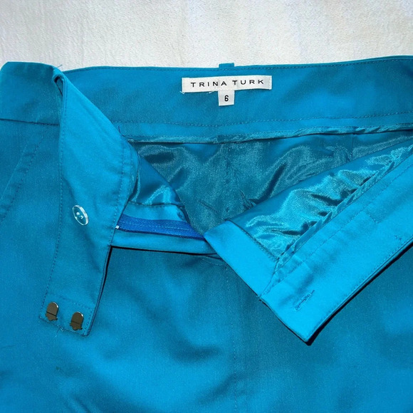 Trina Turk Nalin Blue Teal Pencil Skirt in Azure Turquoise Size 6 - Picture 4 of 8
